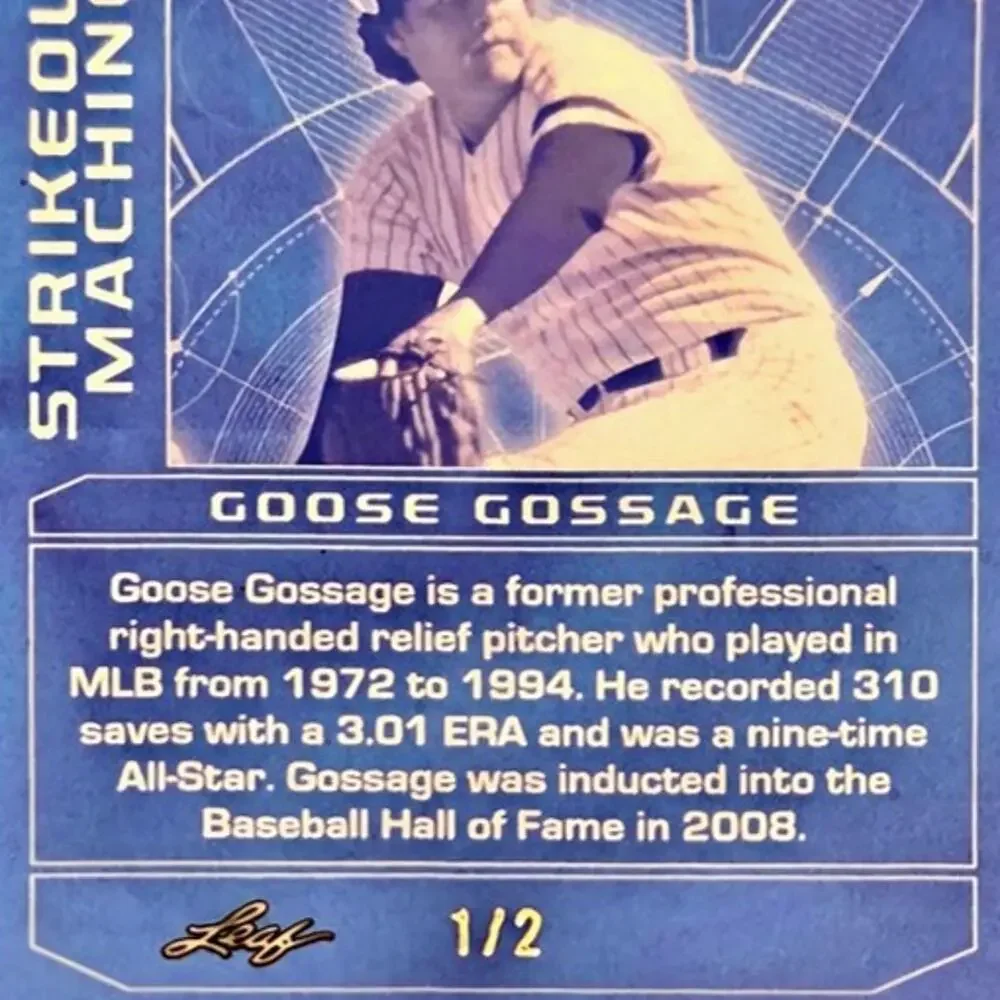 Goose Gossage 1/2 Red Strikeout Machine Baseball Hall of Famer New York Yankees - Picture 2 of 3